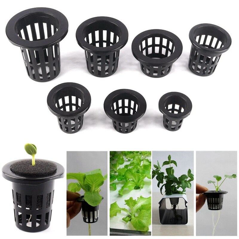 50Pcs Black Hydroponic Baskets Mesh Pot Net Cup Hydroponic Aeroponic ...