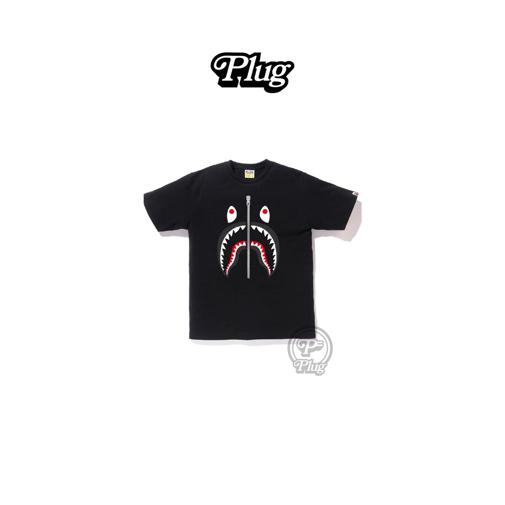 Bape shark hot sale tee black