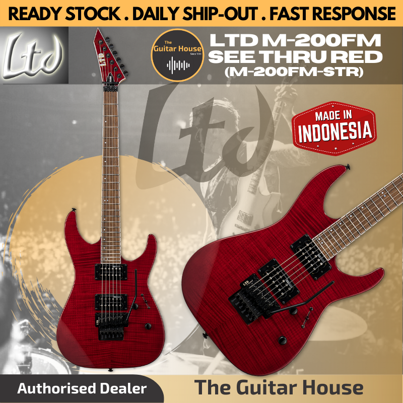 Esp Ltd M 200fm See Thru Red Electric Guitar M200fmstr Shopee