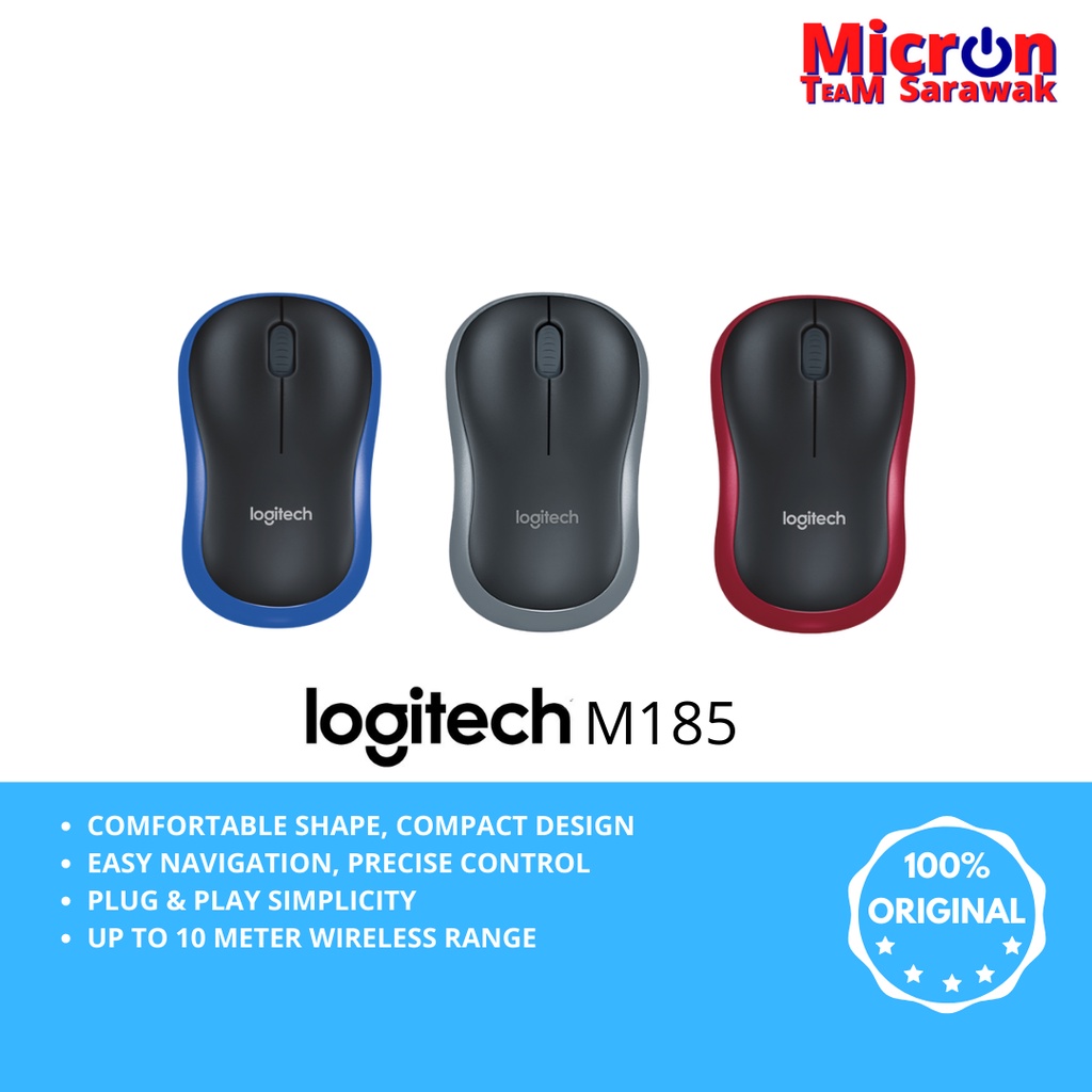 Logitech M185 Wireless Mouse | Shopee Malaysia