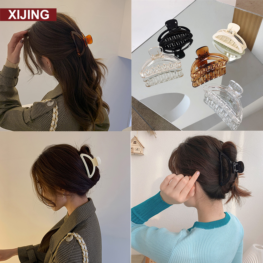 XJPure Color Simple Hair Claw Korea New Fashion Hair Clip Shopee