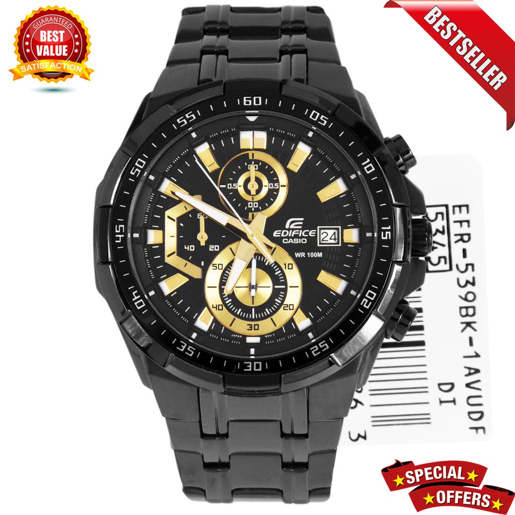 Special Promotion Premium Quality Cacio Edifice EFR 539BK Black & Gold ...