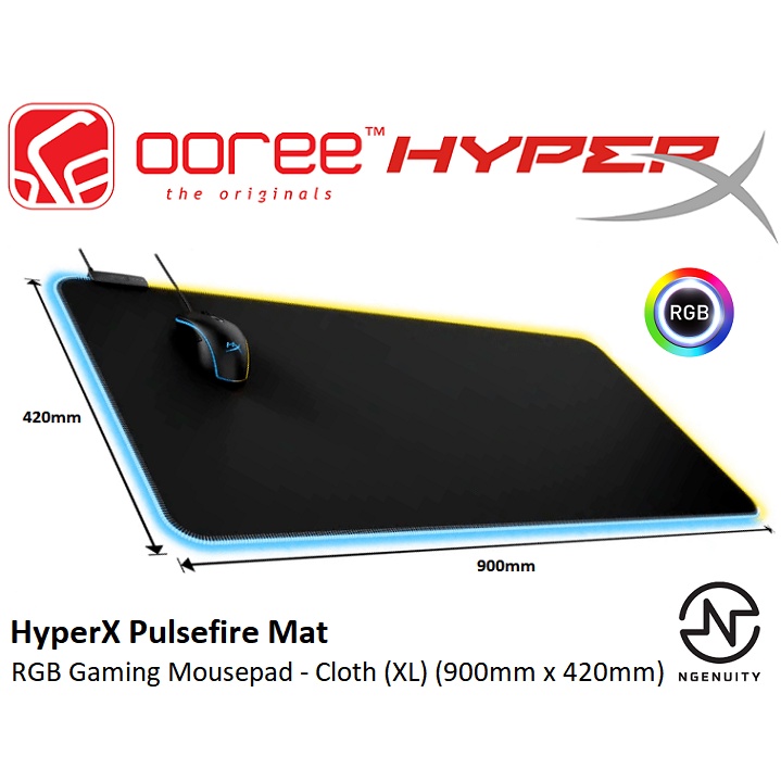 HYPERX HYPERX PULSEFIRE MAT XL SIZE (900MM X 420MM) RGB GAMING