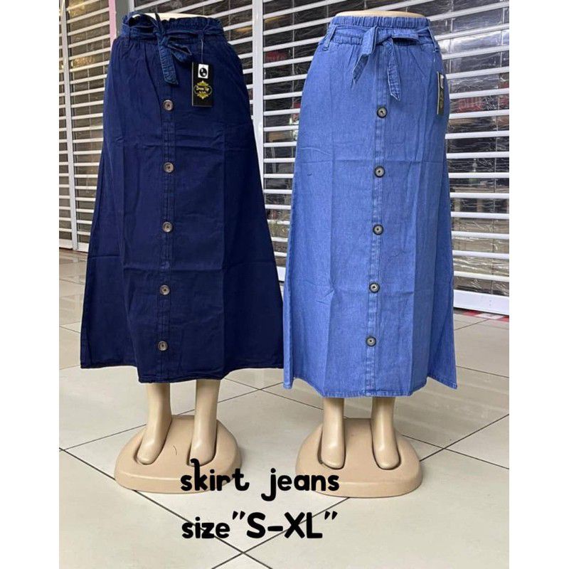 Skirt denim 2024 labuh muslimah