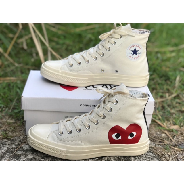 Converse CDG white high cut premium quality Shopee Malaysia