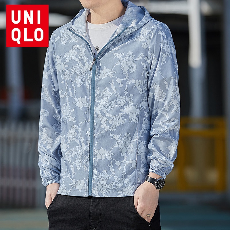 Uniqlo Men Summer Sun Protection Jackets Windbreaker Upf50+ Hooded