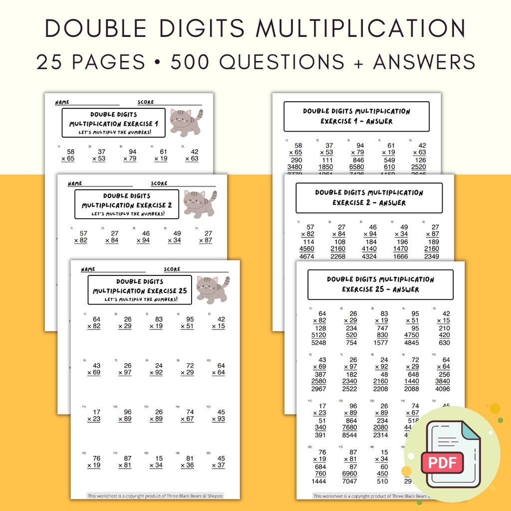 [PDF] Printable Mathematics Worksheets | 500 Questions | Addition ...