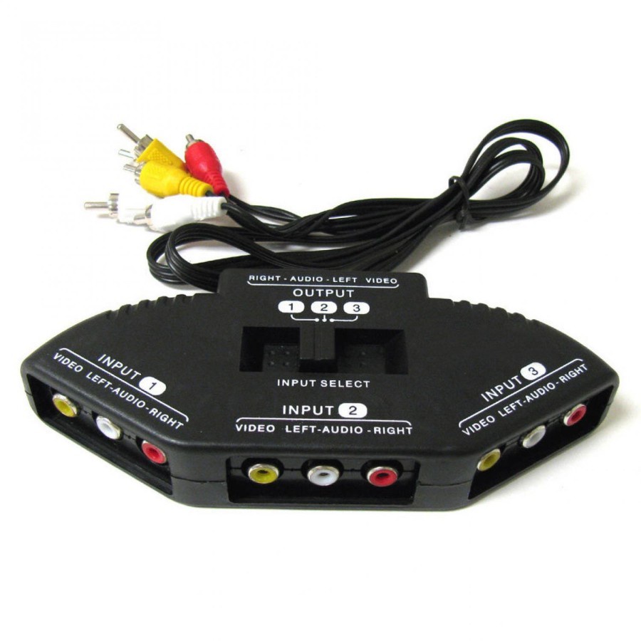 Tv Switch Box RCA 3 Input 1 Output with Composite AV RCA Cable | Shopee ...