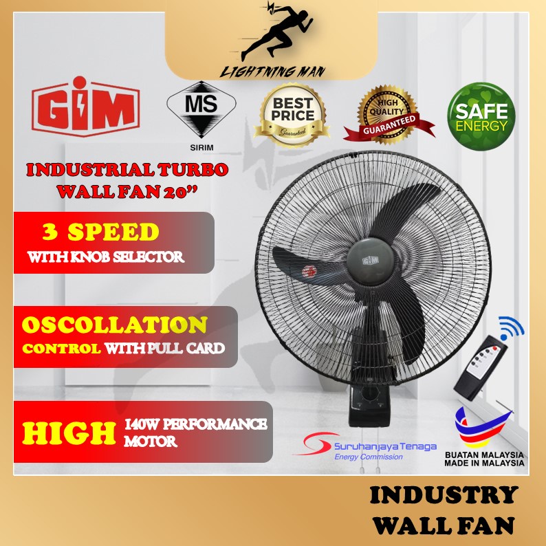 20'' Gim High Quality Industry Wall Fan With Remote Control / Industri ...