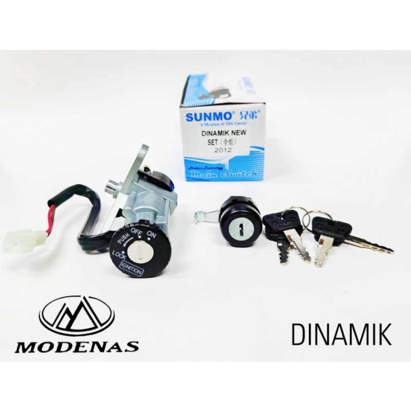 MODENAS DINAMIK MAIN SWITCH SET / KUNCI SWITCH SET DEPAN BELAKANG FRONT ...