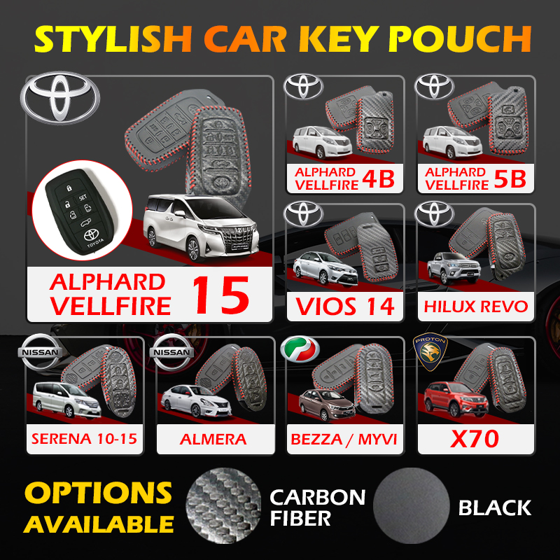Genuine leather Car key pouch for Bezza/Myvi/Aruz/Axia/Almera/Serena ...