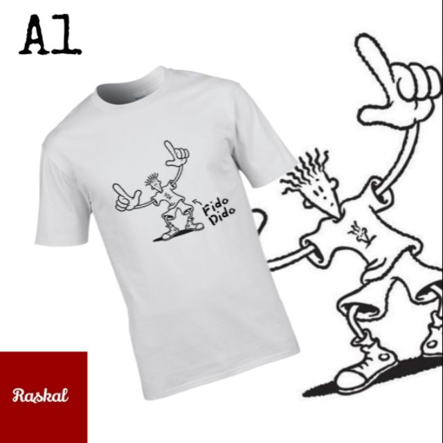 Fido Dido Adult Unisex 100 Cotton 190gsm Tshirt Shopee Malaysia