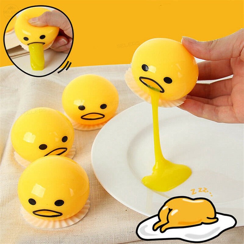 Squishy Puking Egg Yolk Squeeze Ball Con Yellow Goop Relieve Stress