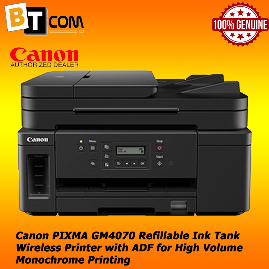 Canon PIXMA GM4070 Refillable Ink Tank Wireless Printer with ADF for ...