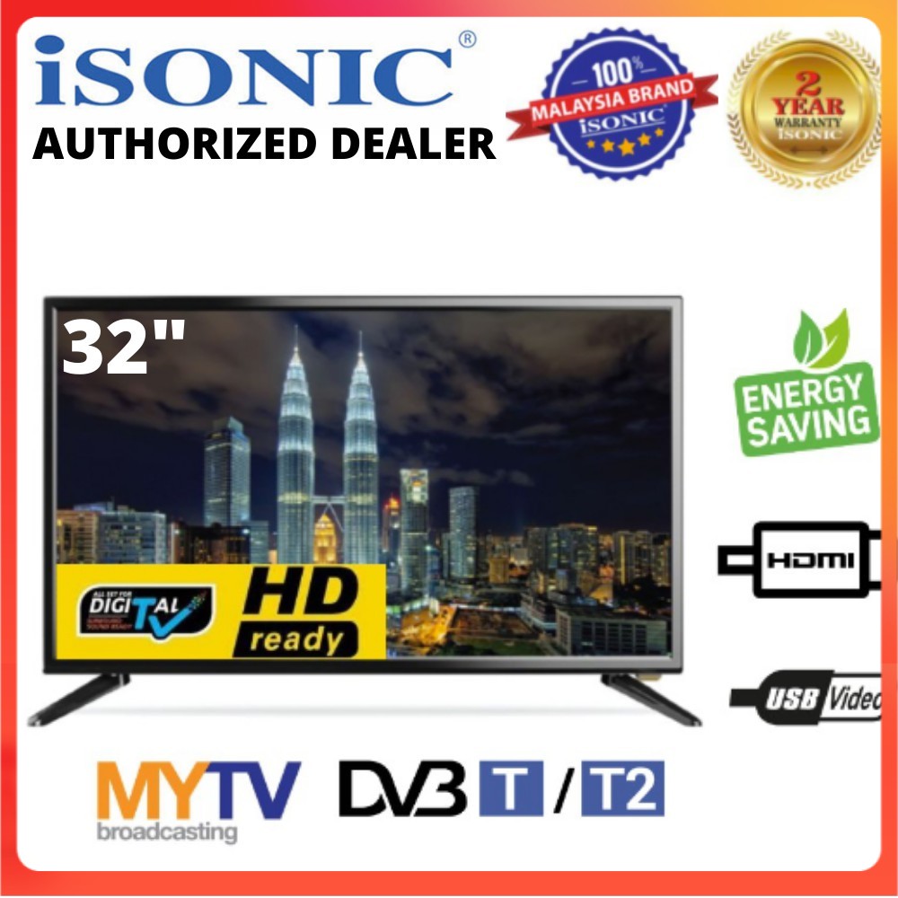 iSonc 32 inch DVB-T2 FULL HD LED TV ICT-3205 WITH DIGITAL | Shopee Malaysia