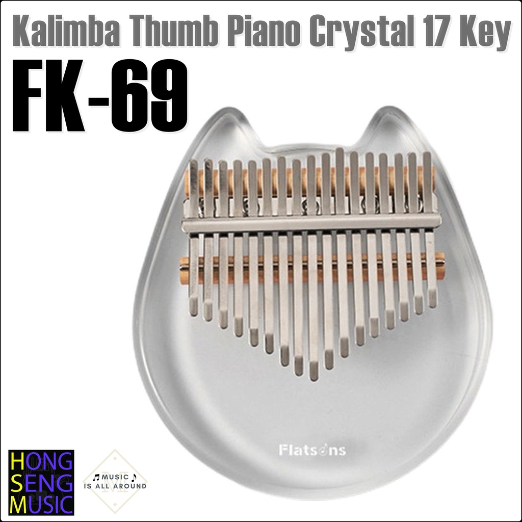 Kalimba Thumb Piano Crystal Acrylic 17 Key Flatsons Model FK-69 Cat ...