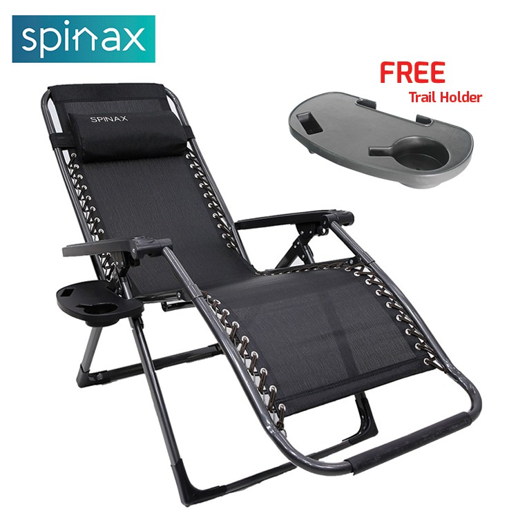 Spinax Zero Gravity Chair Foldable Lounge Chair with Trail Holder Lazy Chair Shopee Malaysia