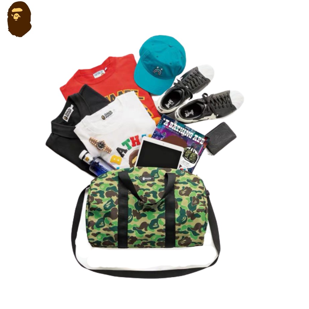 100%ORIGINAL Bape Green Camo Duffle Bag Luggage Bag Travel Bag, Men's  Fashion, Bags, Sling Bags on Carousell