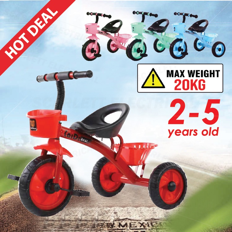 Kid Tricycle Trikes Bike Ride On Toy 3 Wheel Bell Basket 2-5 Years Old ...
