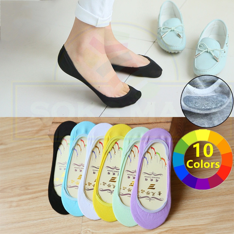 Anti-Slip Bamboo Fiber Invisible Socks No show Loafer Sock with Anti ...