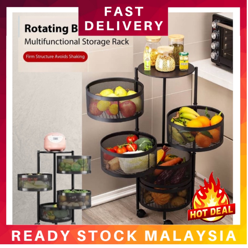 🔥𝐑𝐄𝐀𝐃𝐘 𝐒𝐓𝐎𝐂𝐊 🔥Rak Dapur Pelbagai Multipurpose 4/5 Tier Kitchen Storage ...