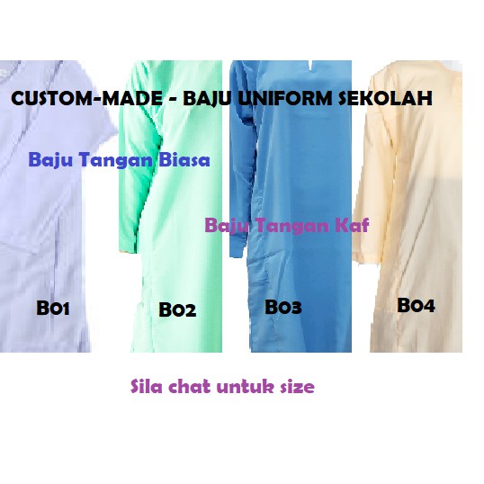 💥CUSTOM-MADE💥 Baju Sekolah Sekolah / Baju Sekolah Agama (kaf) / Baju ...