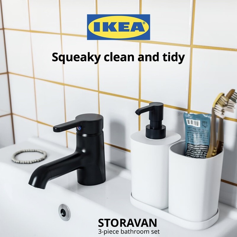 [ Readystock ] Ikea STORAVAN 3-piece bathroom set, white | Shopee Malaysia