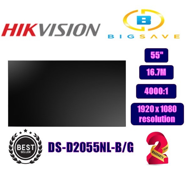 HIKVISION 55'' DS-D2055NL-B/G VIDEO WALL LCD DISPLAY MONITOR | Shopee ...