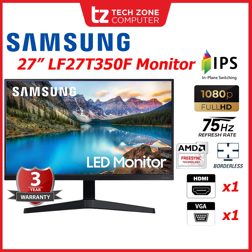 Samsung 27" F27T350FHE LF27T350FHEXXM IPS LED 75Hz 5ms AMD FREESYNC FHD ...