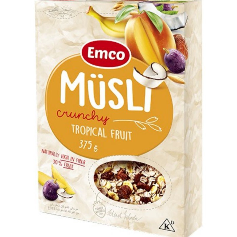 EMCO Muesli Crunchy Musli Cereal Breakfast 375g/750g Granola Czech