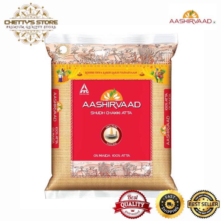 Aashirvaad Shudh Chakki Whole Wheat Atta- 1KG/5Kg | Shopee Malaysia