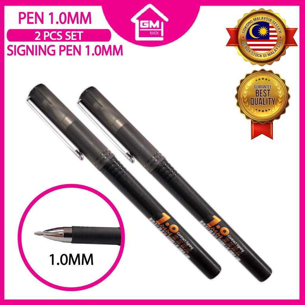 [GMRACK] SIGNING PEN 1.0MM 2PCS SET GEL PEN BLACK | Shopee Malaysia