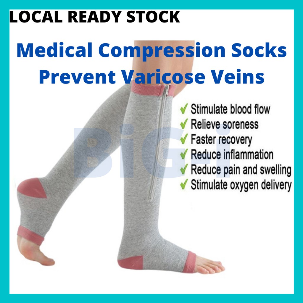 Medical Varicose Veins Prevention Knee Length Zipper Compression Socks-Improve  Circulation, Pain Relief & SlimBeauty Leg