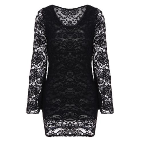 Embroidered Sexy Trumpet Sleeve Mini Dress