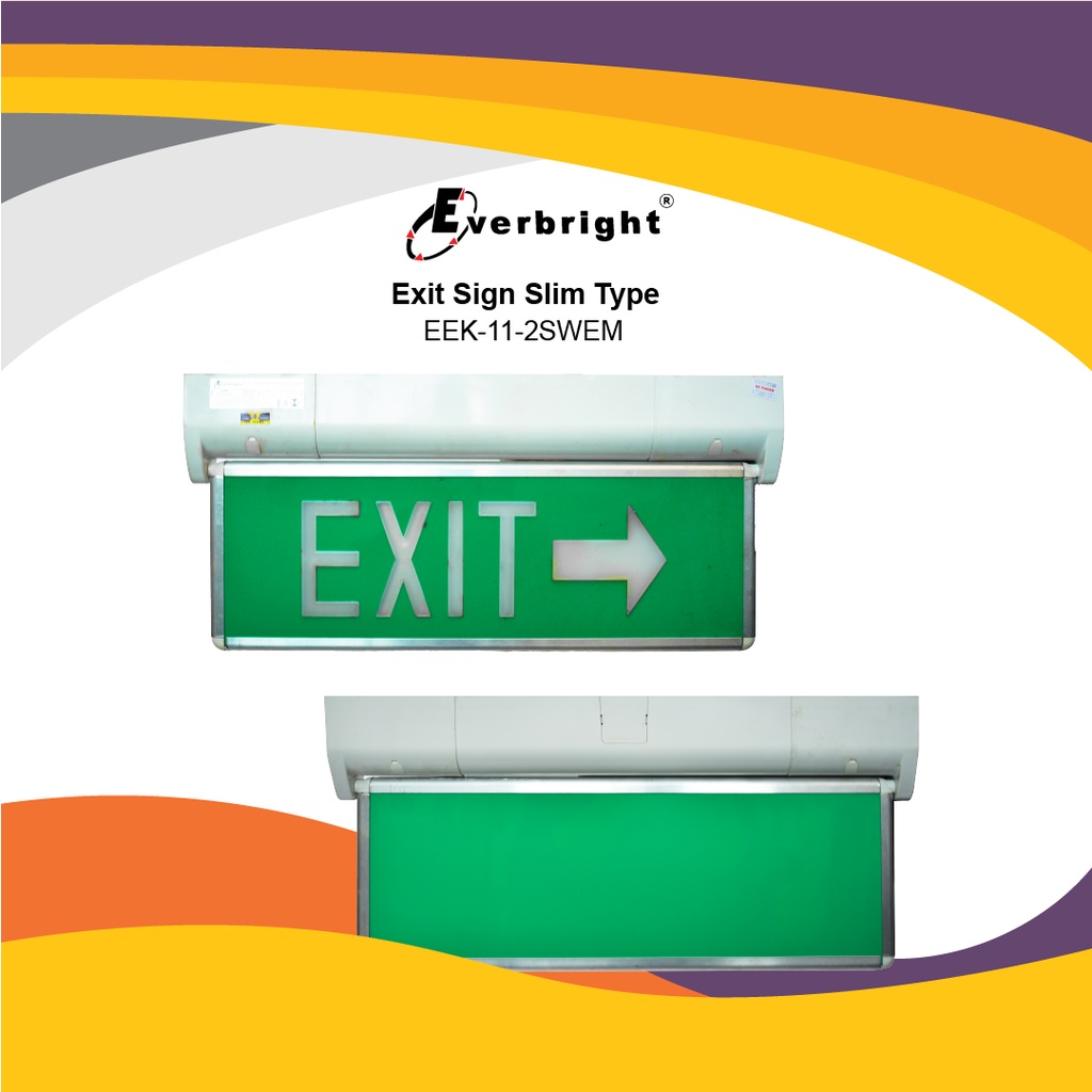 EVERBRGHT LED Exit Sign Slim Type EEK-11-2SWEM | Shopee Malaysia