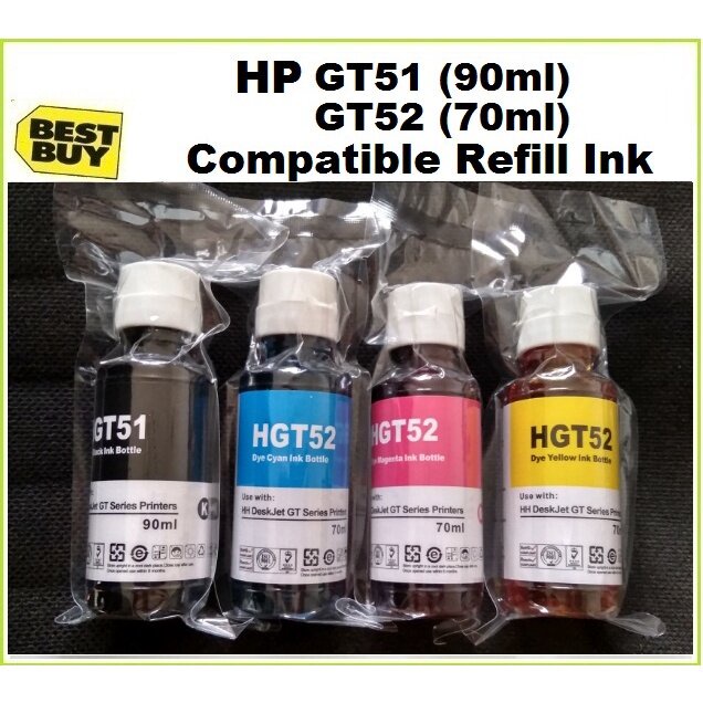 HP GT51 / GT52 Premium Compatible Refill Ink for Deskjet GT5810 ...