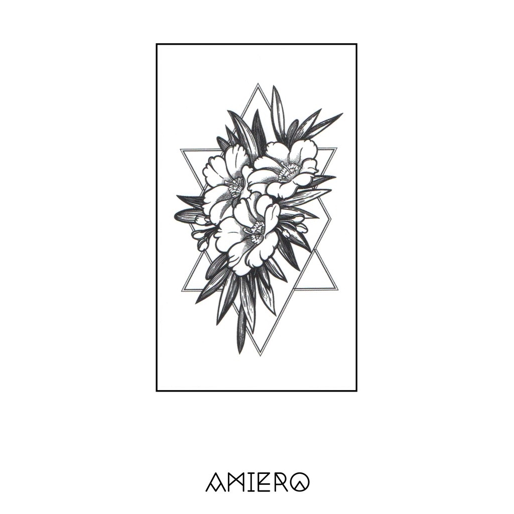 Temporary Tattoo Black Ink Flower Tattoo (No.27) Shopee Malaysia