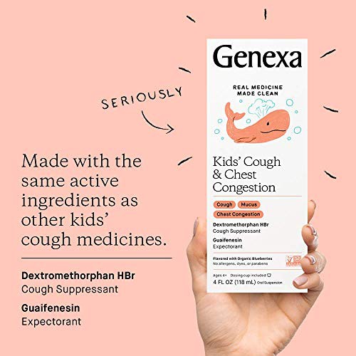 Genexa Kid's Cough & Chest Congestion Ages+4 Organic Blueberries 118ml