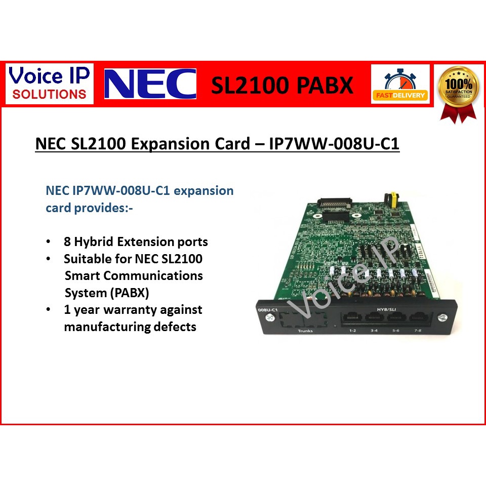 NEC SL2100 Expansion Card With 8 Hybrid Extension Port IP7WW-008U-C1 ...