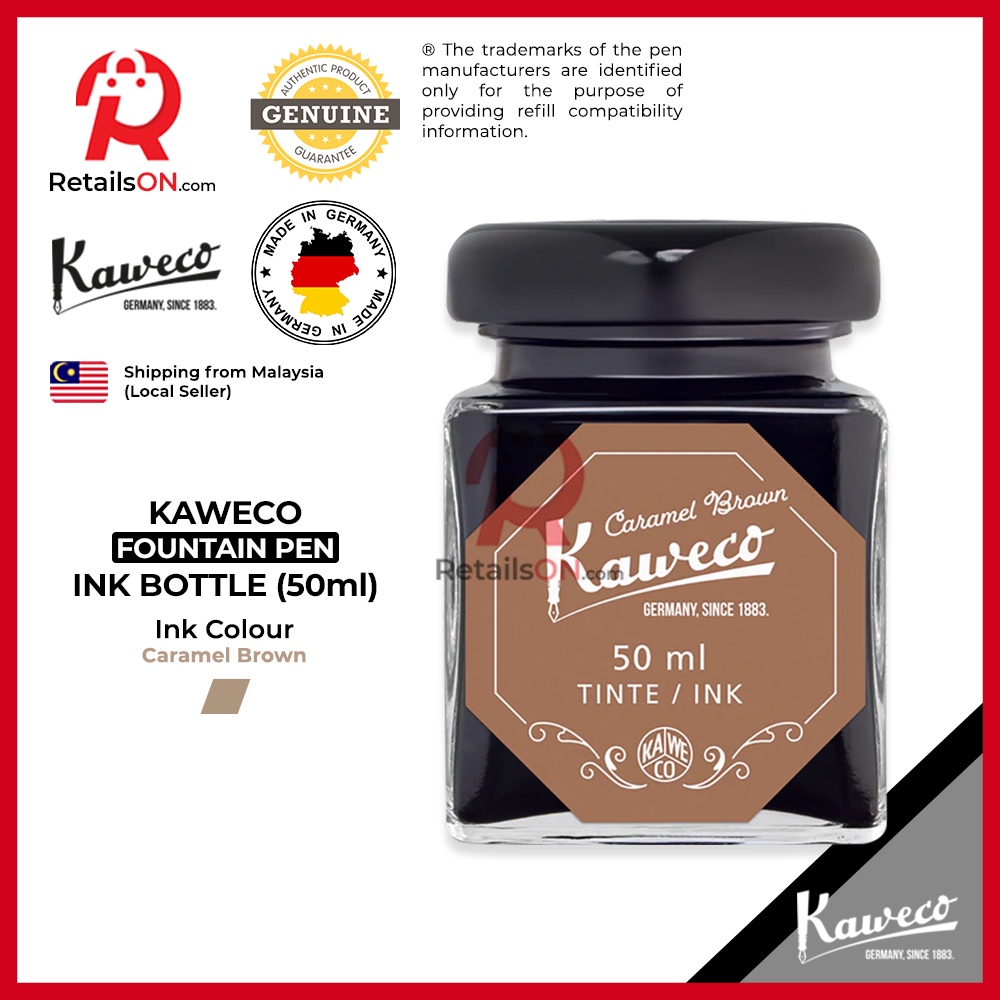 Kaweco Ink Bottle (50ml) Caramel Brown / Fountain Pen Ink Bottle 1pc