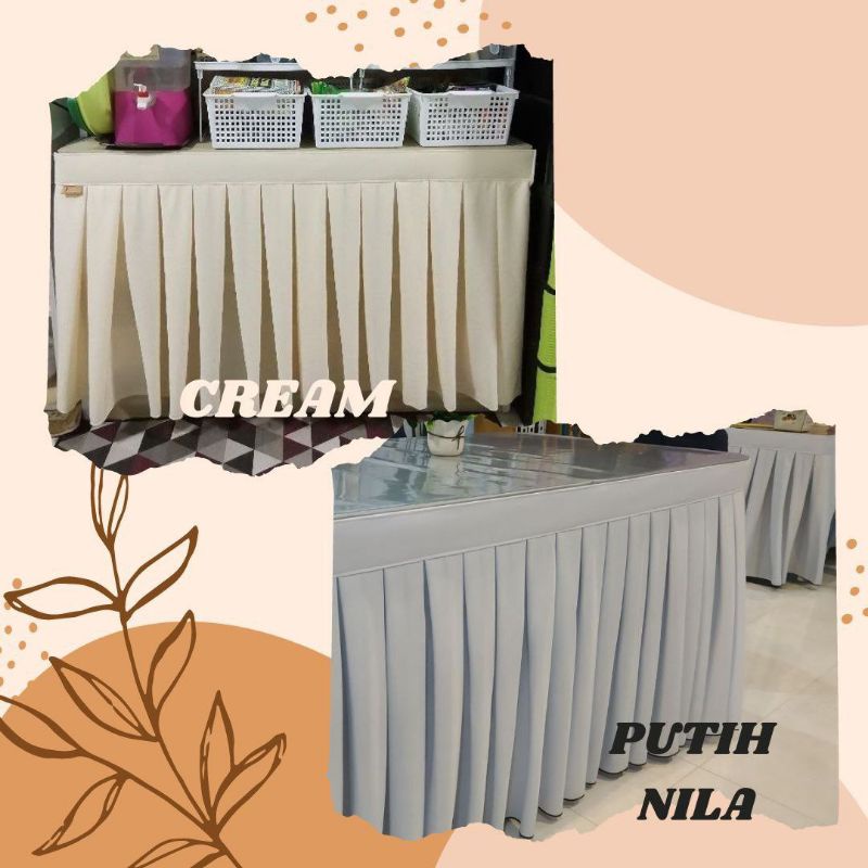 Skirting Meja Table Skirting Box Pleat Langsir Dapur Skirting Table Top