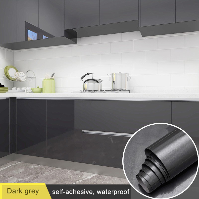 100cmx60cm Waterproof Self adhesive Glossy Pure Color Kitchen Cabinet ...
