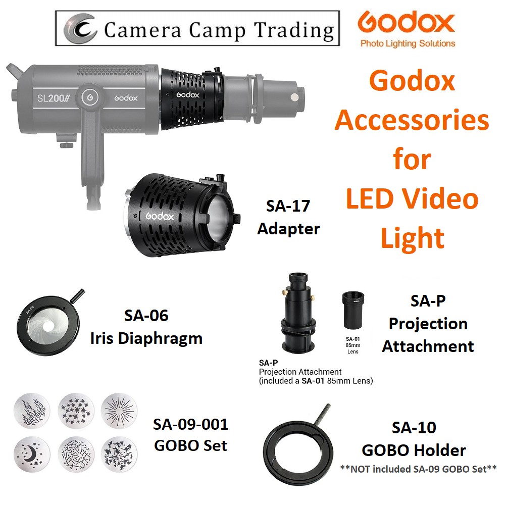 Godox GOBO Set SA-P SA-17 SA-06 SA-09 SA-10 Accessories for Godox SL-60W  SL-100W SL-150II SL-200II LED Video Light