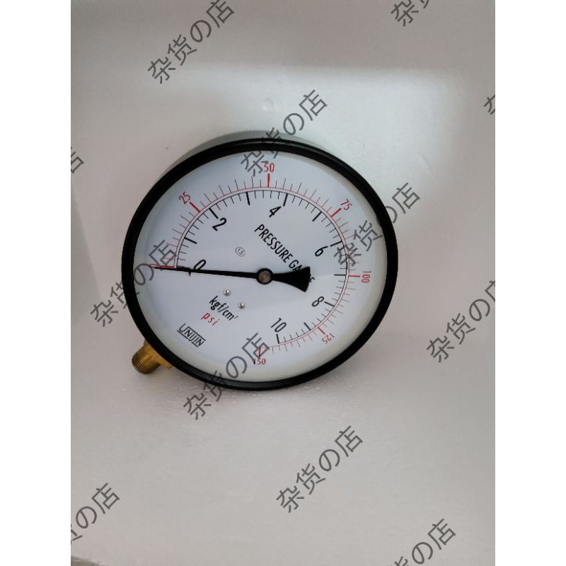 unijin pressure gauge, 6 inch diameter, bottom connection 3/8", 0 to 10