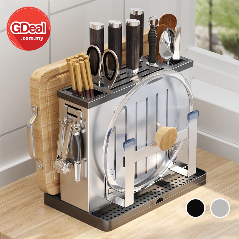 GDeal Simple Stainless Steel Knife Rack Storage Cutting Board Storage ...
