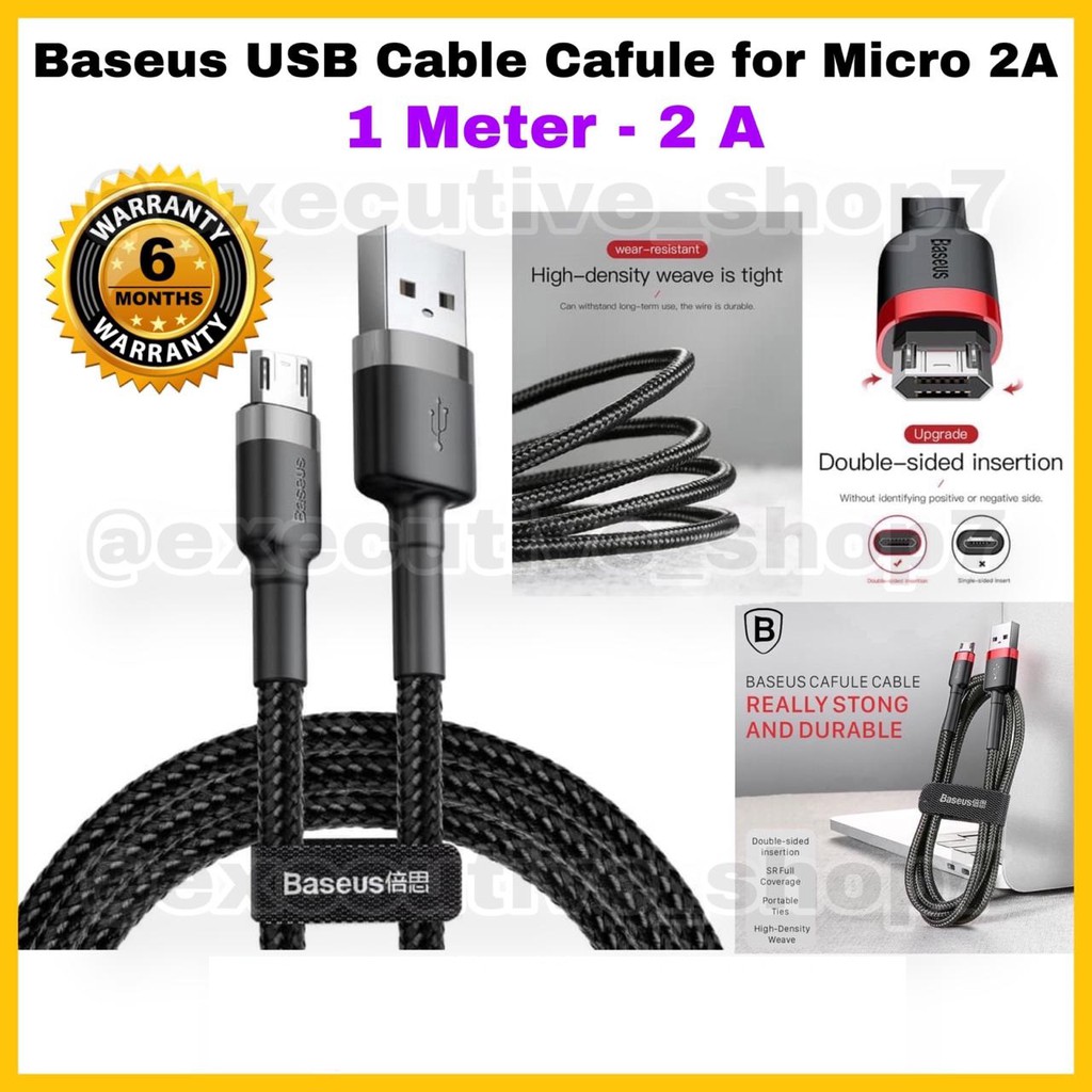 Baseus USB Cable for Micro USB Cafule 2.4A - 1 meter | Shopee Malaysia