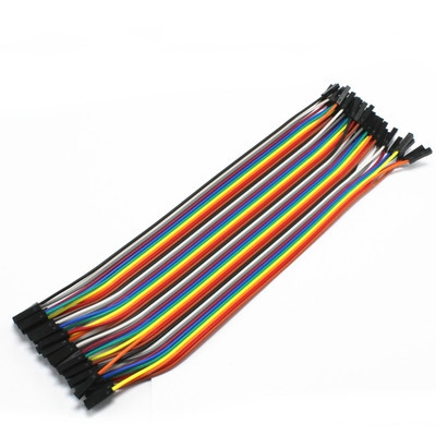 40 Cavetti Dupont 20cm – Maschio-Femmina 2.54mm – Per Arduino E Breadboard