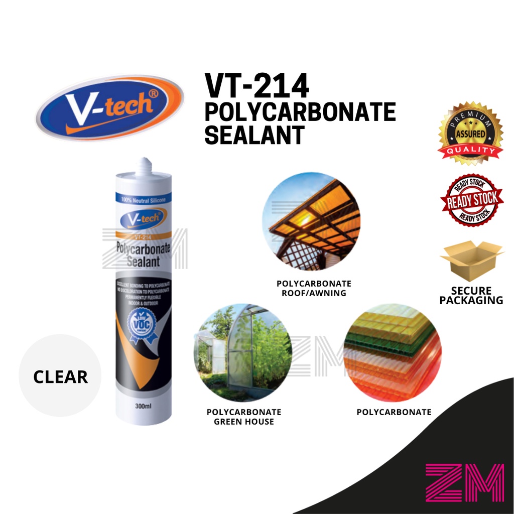 VT214 Polycarbonate Sealant Weather Resistant 100 Neutral Cure