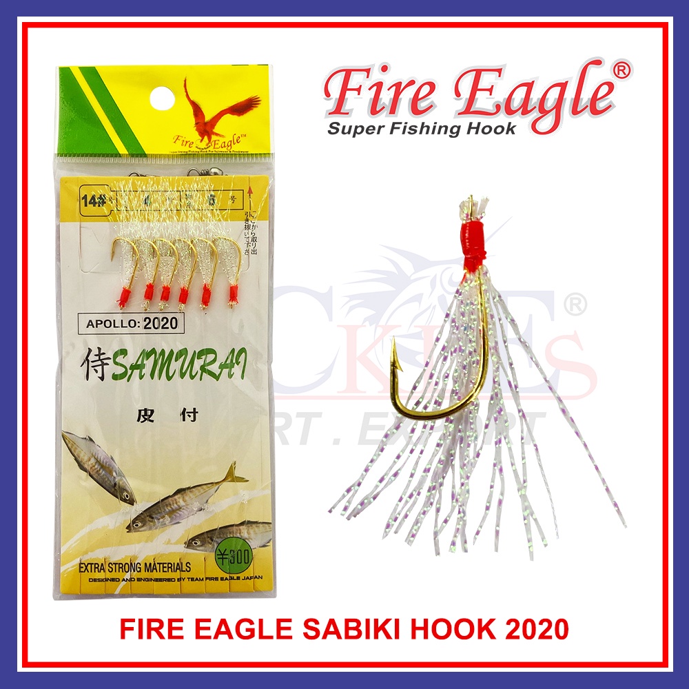6pcs Fire Eagle Snelled Hook SH 8299 Perambut Fishing Hook Matakail Pancing  Ikan