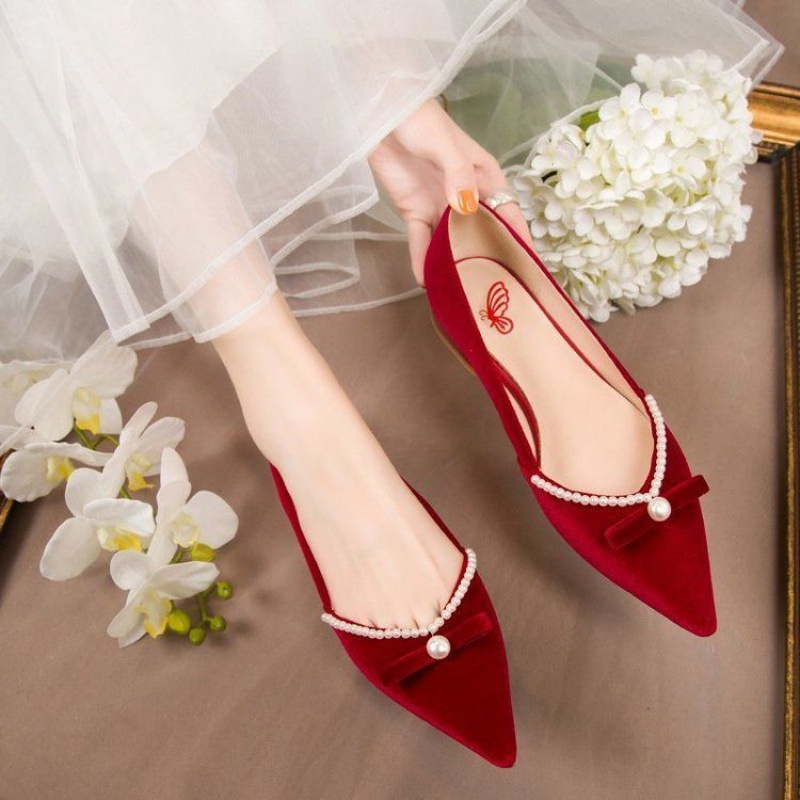 Wedding Shoes Women s Wine Red High Heels 2023 New Style Bridal